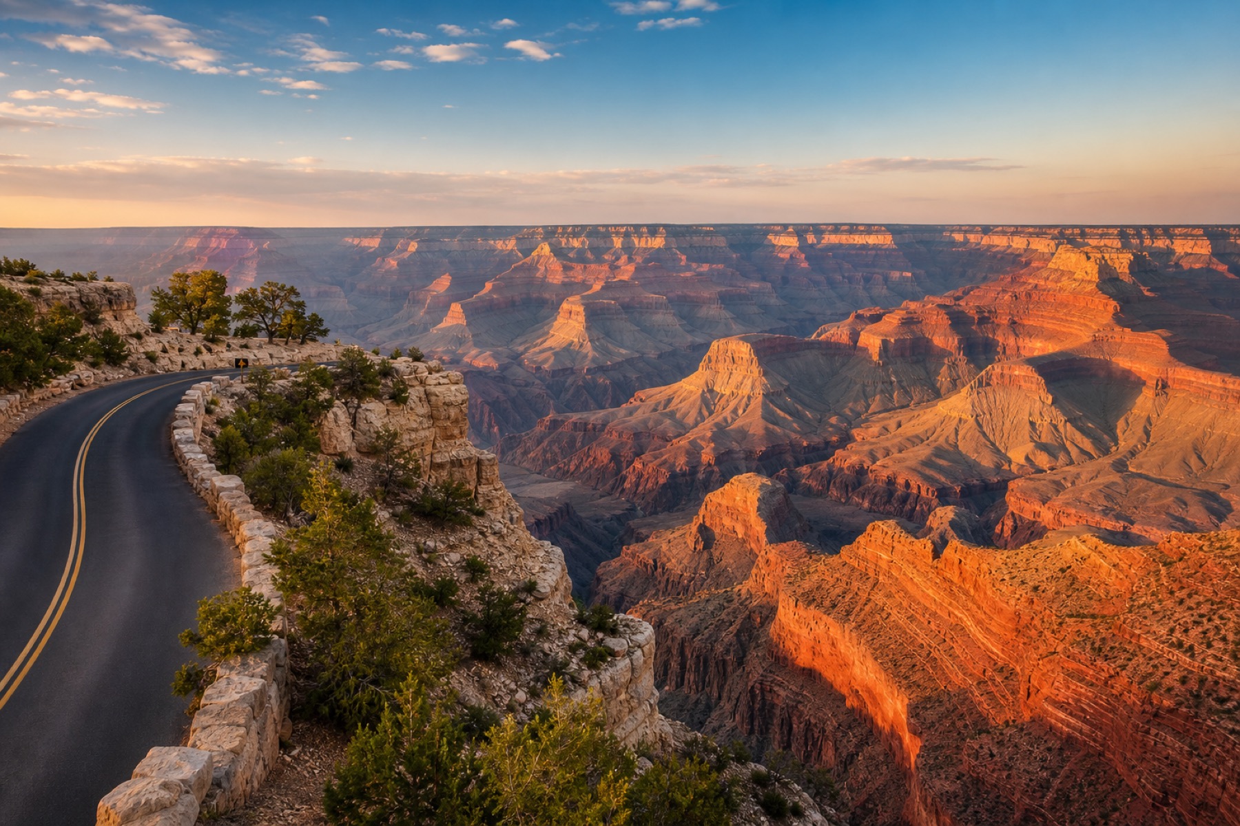 Grand Canyon rim road for a road trip audio guide